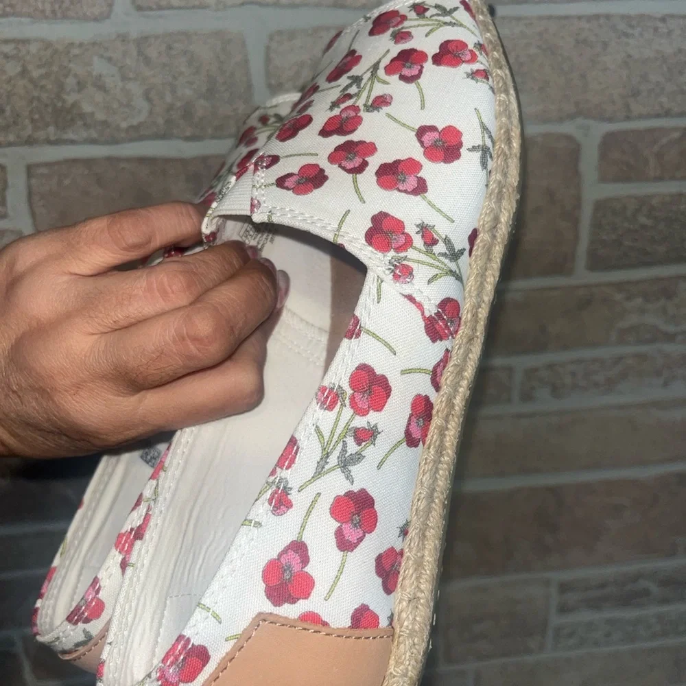 Toms Red Floral Espadrilles